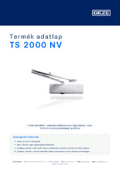 TS 2000 NV Termék adatlap HU