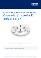 Consola giratoria E 250 NT NSK  * Ficha de datos del producto ES
