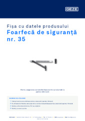 Foarfecă de siguranță nr. 35 Fișa cu datele produsului RO