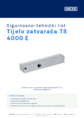 Tijelo zatvarača TS 4000 E Sigurnosno-tehnički list HR