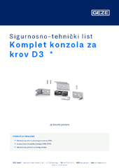 Komplet konzola za krov D3  * Sigurnosno-tehnički list HR