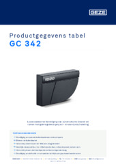 GC 342 Productgegevens tabel NL