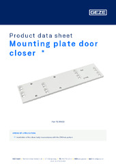 Mounting plate door closer  * Product data sheet EN