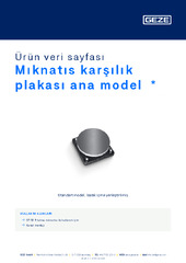 Mıknatıs karşılık plakası ana model  * Ürün veri sayfası TR