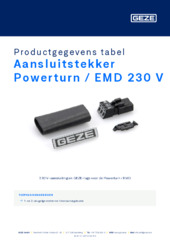 Aansluitstekker Powerturn / EMD 230 V Productgegevens tabel NL