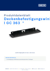 Deckenbefestigungswinkel GC 363  * Produktdatenblatt DE