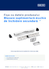 Blocare suplimentară muchie de închidere secundară  * Fișa cu datele produsului RO