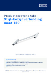 Stijl-kozijnverbinding maat 150 Productgegevens tabel NL