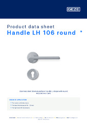 Handle LH 106 round  * Product data sheet EN