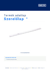 Szerelőlap  * Termék adatlap HU