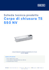 Corpo di chiusura TS 550 NV Scheda tecnica prodotto IT
