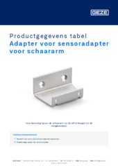 Adapter voor sensoradapter voor schaararm Productgegevens tabel NL
