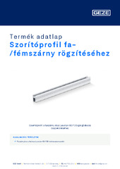 Szorítóprofil fa-/fémszárny rögzítéséhez Termék adatlap HU