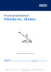 Håndarm, låsbar Produktdatablad DA