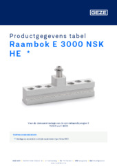 Raambok E 3000 NSK HE  * Productgegevens tabel NL