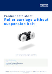Roller carriage without suspension bolt Product data sheet EN