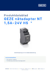 GEZE nätadapter NT 1,5A-24V HS  * Produktdatablad SV