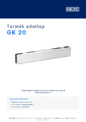 GK 20 Termék adatlap HU