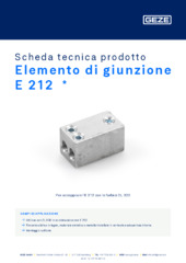 Elemento di giunzione E 212  * Scheda tecnica prodotto IT