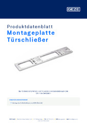 Montageplatte Türschließer Produktdatenblatt DE