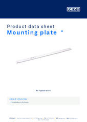 Mounting plate  * Product data sheet EN