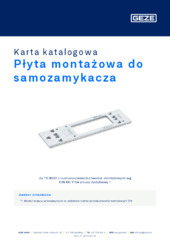 Płyta montażowa do samozamykacza Karta katalogowa PL