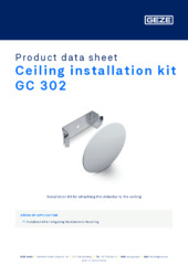 Ceiling installation kit GC 302 Product data sheet EN