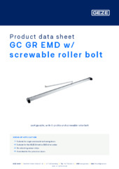 GC GR EMD w/ screwable roller bolt Product data sheet EN