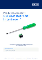 GC 342 Retrofit Interface  * Produktdatenblatt DE