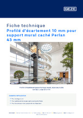 Profilé d'écartement 10 mm pour support mural caché Perlan 43 mm Fiche technique FR