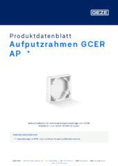 Aufputzrahmen GCER AP  * Produktdatenblatt DE