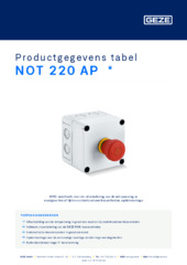 NOT 220 AP  * Productgegevens tabel NL