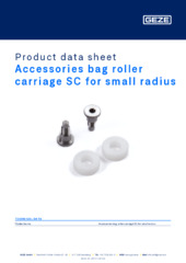 Accessories bag roller carriage SC for small radius Product data sheet EN