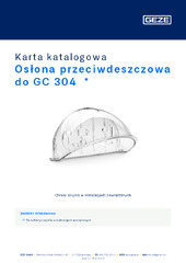 Osłona przeciwdeszczowa do GC 304  * Karta katalogowa PL
