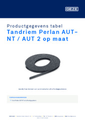 Tandriem Perlan AUT-NT / AUT 2 op maat Productgegevens tabel NL