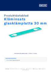 Kläminsats glasklämplatta 30 mm Produktdatablad SV