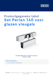 Set Perlan 140 voor glazen vleugels Productgegevens tabel NL