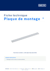 Plaque de montage  * Fiche technique FR