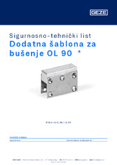 Dodatna šablona za bušenje OL 90  * Sigurnosno-tehnički list HR