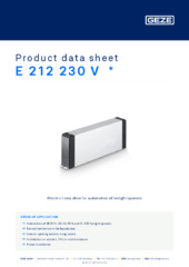 E 212 230 V  * Product data sheet EN