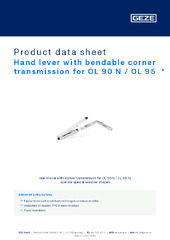 Hand lever with bendable corner transmission for OL 90 N / OL 95  * Product data sheet EN