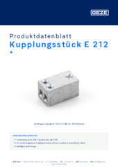 Kupplungsstück E 212  * Produktdatenblatt DE