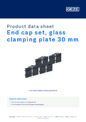 End cap set, glass clamping plate 30 mm Product data sheet EN