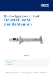 Deurrail voor pendeldeuren Productgegevens tabel NL