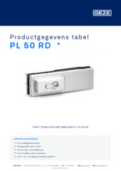 PL 50 RD  * Productgegevens tabel NL