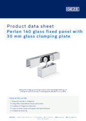 Perlan 140 glass fixed panel with 30 mm glass clamping plate Product data sheet EN