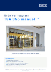 TSA 355 manuel  * Ürün veri sayfası TR