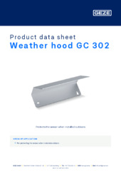 Weather hood GC 302 Product data sheet EN