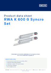 RWA K 600 G Syncro Set Product data sheet EN
