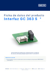 Interfaz GC 363 S  * Ficha de datos del producto ES